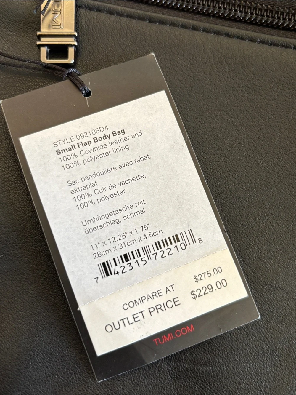 TUMI Alpha Small Black Flap Crossbody Leather  Bag 092105D4 11